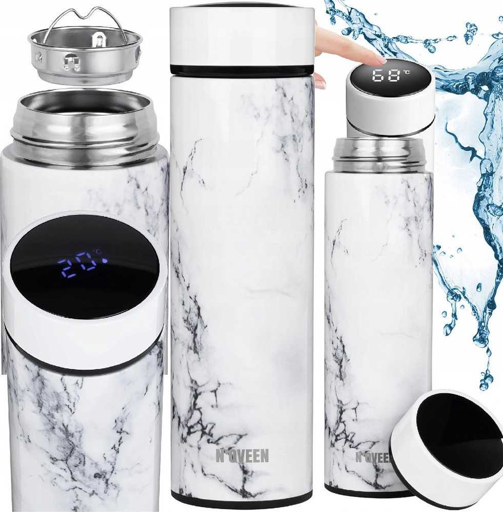 Noveen 450 ml NOVEEN TB2319 Marmurinis LED termo buteliukas