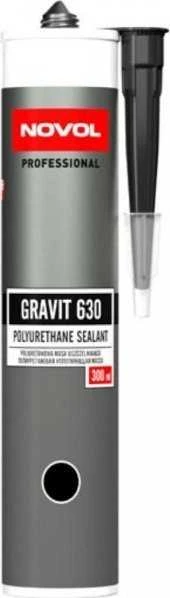 NOVOL Gravit 630 Elastic Polyurethane Sealant - Juodas, elastingas poliuretano sandariklis, juodas, 300ml