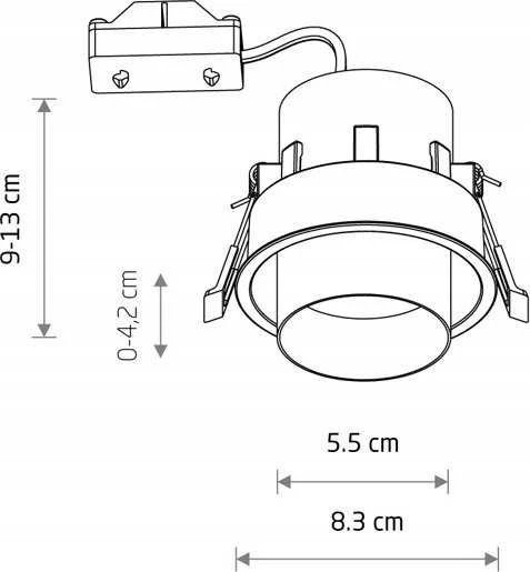 Šviestuvas įleidžiamas Nowodvorski Slide, 10W, GU10, vario