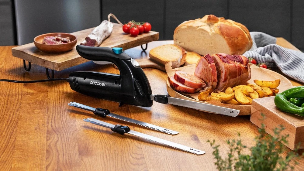 Nóż elektrinis Cecotec Cecotec Elektrinė peilis Cut-Eat 1800 Juodas