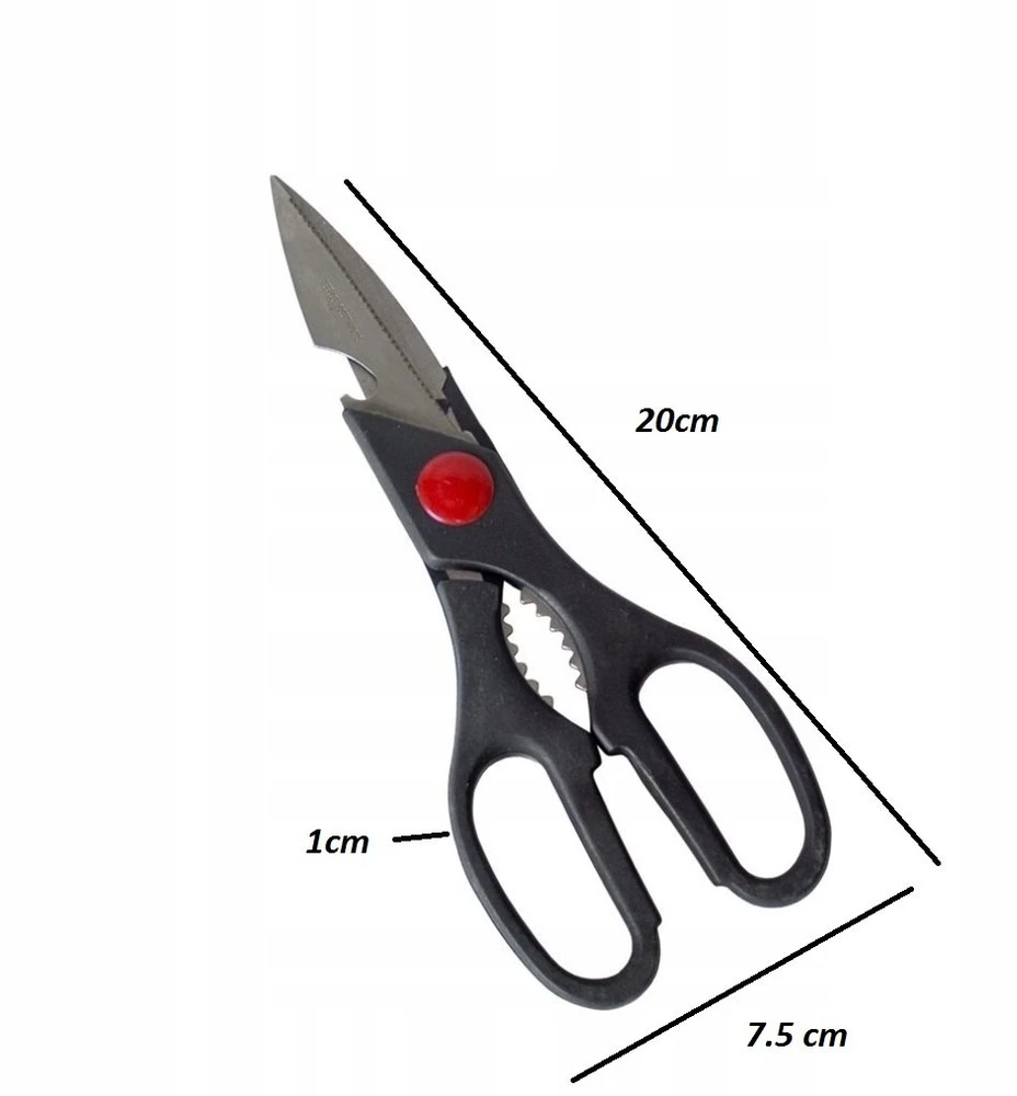 Juodos virtuvinės žirklės, 1 × 8 × 21 cm, KITCHEN&GO
