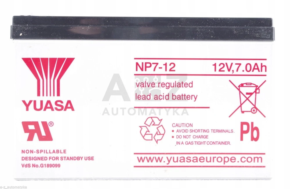 Akumuliatorius Yuasa (7Ah 12V F1 VRLA)