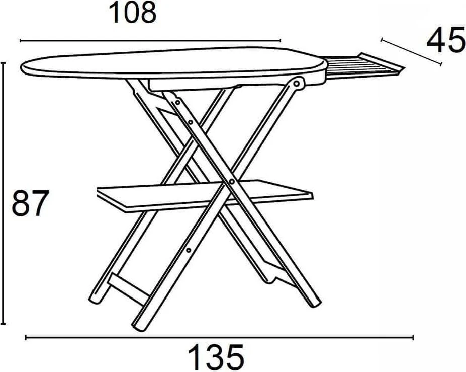 Arredamenti Italia ARREDAMENTI ASTIR lyginimo lenta - 135 x 45 cm, ruda