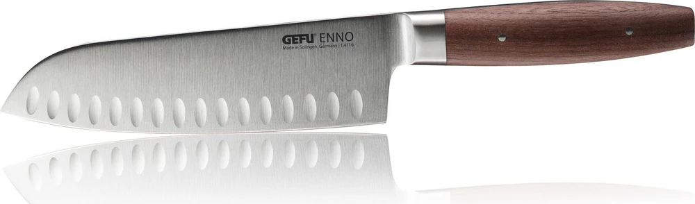 GEFU ENNO Santoku peilis su grioveliais 18 cm