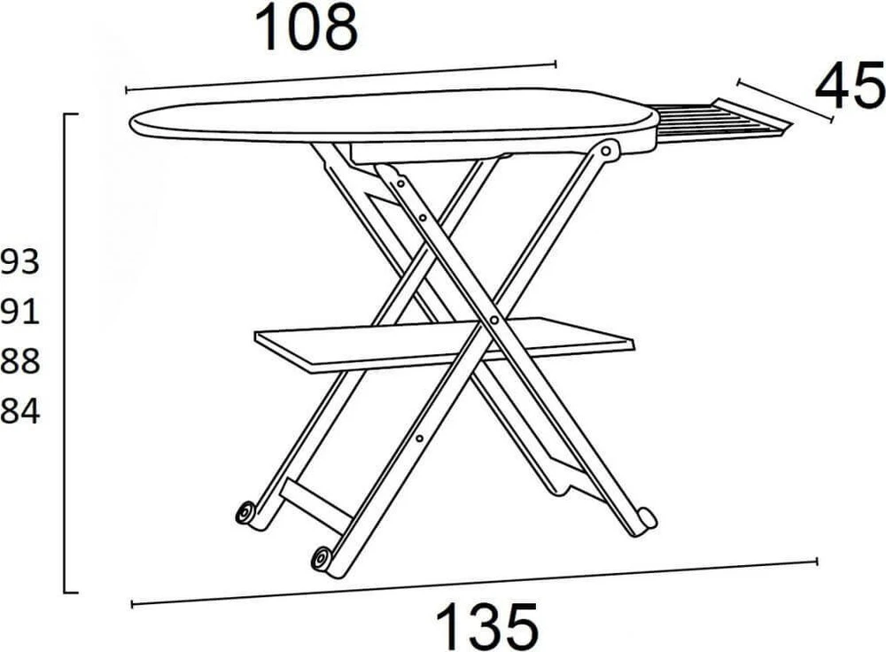 Arredamenti Italia ARREDAMENTI STIROCOMODO Lyginimo lenta - 135 x 45 cm, Baltas