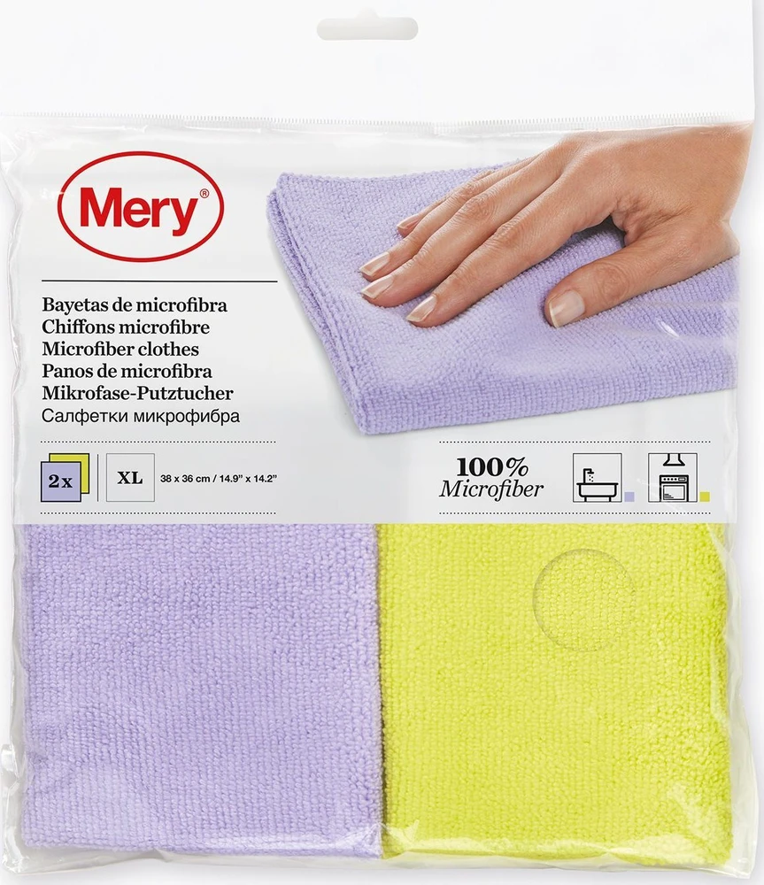 NPC Polska Mery mikropluošto šluosčių rinkinys, 2 vnt., violetinė + žalia