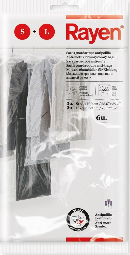 Rūbų maišas Rayen, 150 cm x 65 cm, 6 vnt.