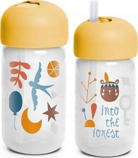 Suavinex Forest neišsiliejantis buteliukas su tūbele, 340 ml, geltonas