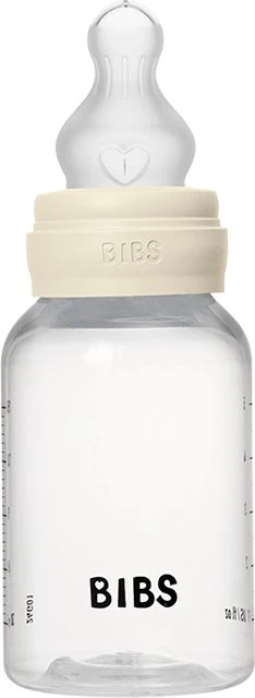 BIBS plastikinis kūdikio buteliukas 150ml silikoninis čiulptukas Ivory Anti-colic