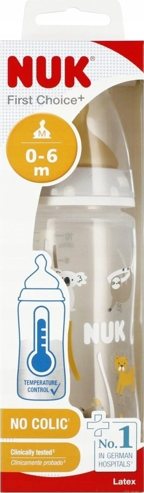 Kūdikio buteliukas su temperatūros kontrole Nuk First Choise, 0-6 mėn, 300 ml