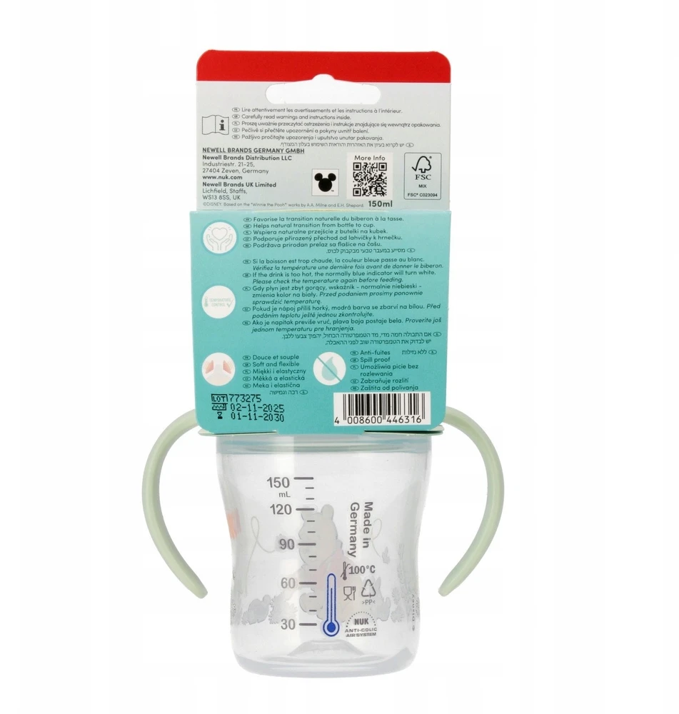 NUK Perfect Match mokomasis kūdikio buteliukas DISNEY Mikė Pūkuotukas 150 ml