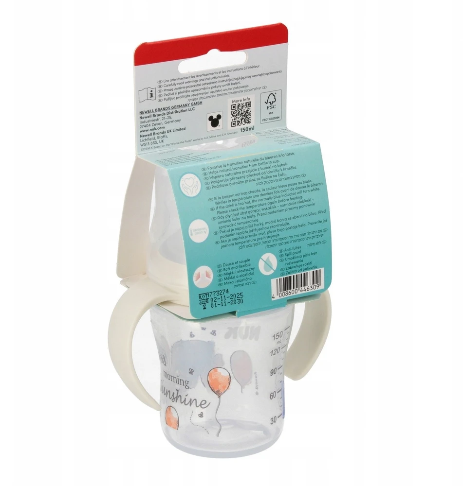 NUK Perfect Match mokomasis kūdikio buteliukas DISNEY Mikė Pūkuotukas Asiliukas 150 ml