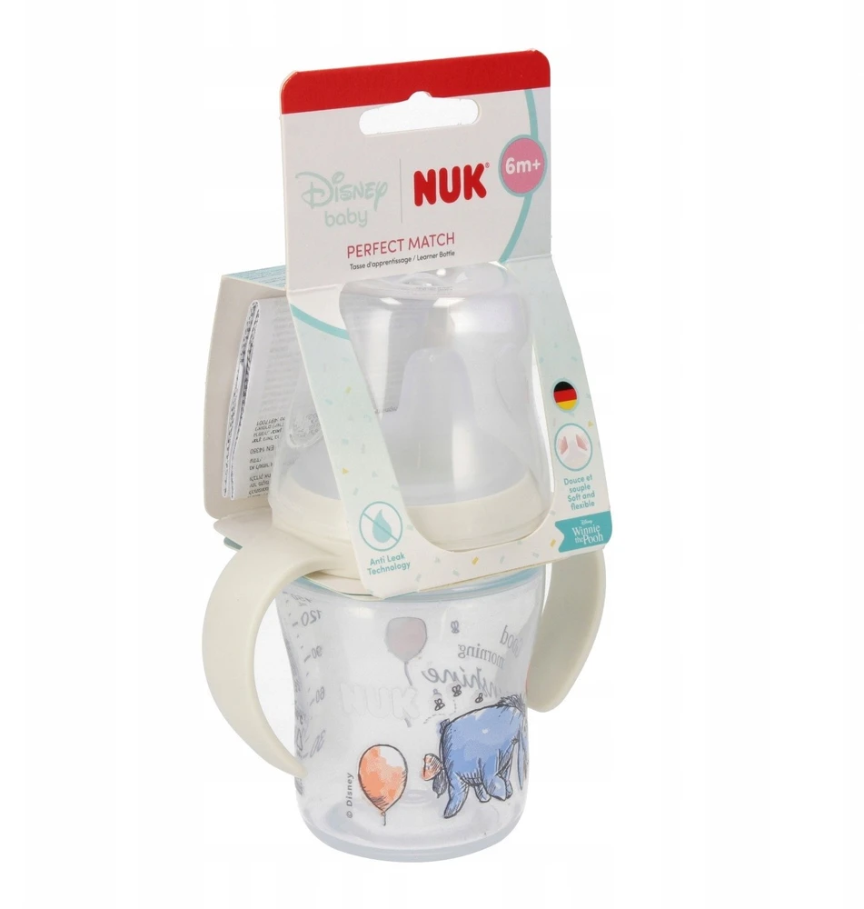 NUK Perfect Match mokomasis kūdikio buteliukas DISNEY Mikė Pūkuotukas Asiliukas 150 ml