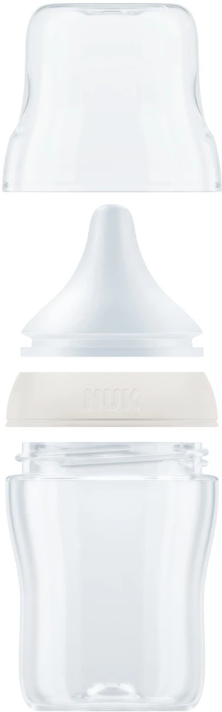 NUK Perfect Match termometru kontroliuojamas kūdikio buteliukas 150 ml baltas