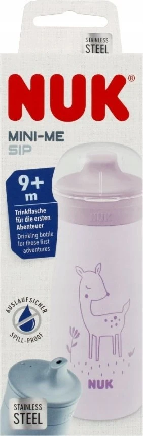 NUK 225325 nerūdijančio plieno puodelis 300ml Mini +9m Elnias