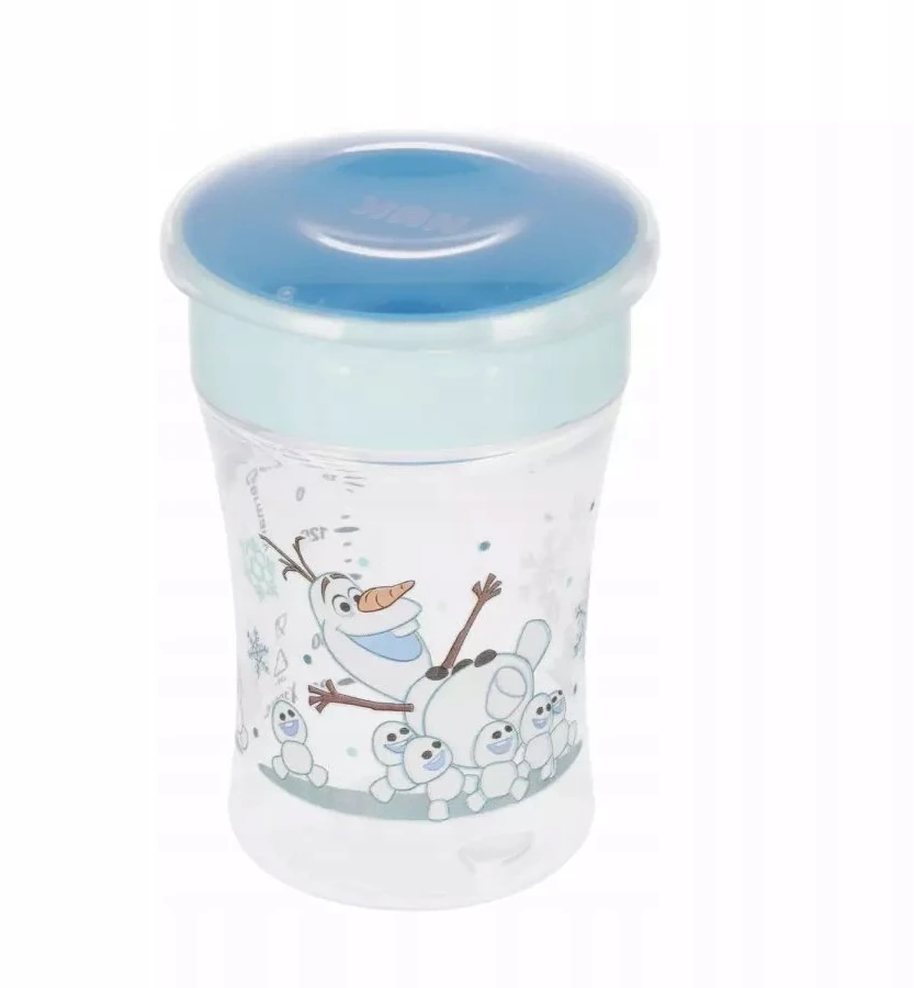 NUK Mini Magic 360° kūdikio gertuvė su dangteliu Frozen Olaf 230 ml