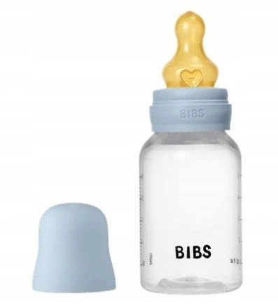 Nuk BIBS plastikinis buteliukas nuo dieglių 150 ml (Baby Mėlyna) pilnas komplektas