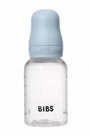 Nuk BIBS plastikinis buteliukas nuo dieglių 150 ml (Baby Mėlyna) pilnas komplektas