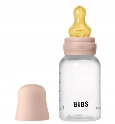 Nuk BIBS plastikinis buteliukas nuo dieglių 150 ml (Blush) pilnas komplektas