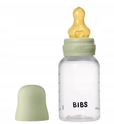 Nuk BIBS plastikinis buteliukas nuo dieglių 150 ml (Sage) pilnas komplektas