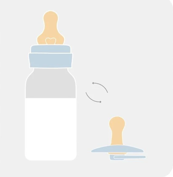 Nuk BIBS plastikinis buteliukas nuo dieglių 270 ml (Sage) pilnas komplektas