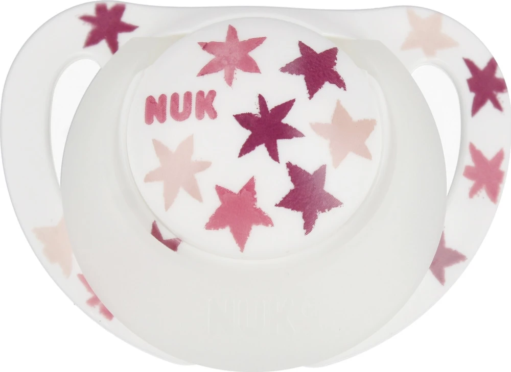 Nuk silikoninis raminamasis čiulptukas 6-18 mėn. Star Night rožinis