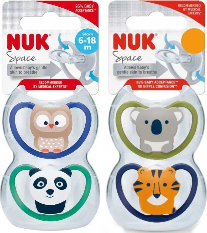 NUK silikoniniai čiulptukai, 6-18 mėn., 2vnt.