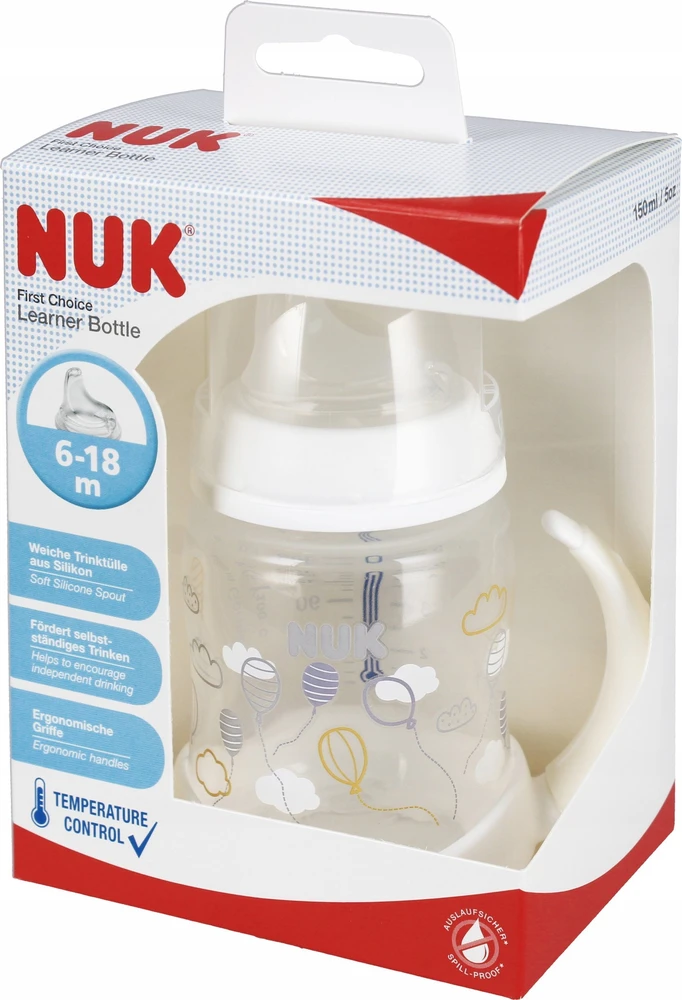 NUK mokomoji gertuvė su oro balionų piešiniu 150ml