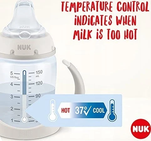 NUK gertuvė su temperatūros kontrolės indikatoriumi