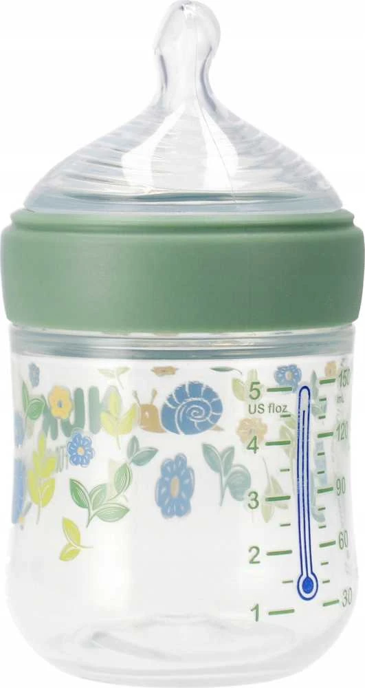 NUK 150ml buteliukas su temperatūros termometru ir piešiniais