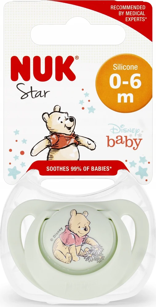 NUK 730905 Silikoninis čiulptukas 0-6 mėnesių STAR Mikė 1vnt.