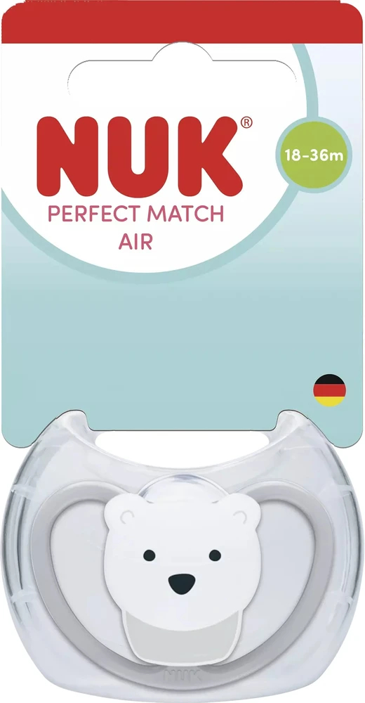 NUK Perfect Match Air POLAR BEAR čiulptukas 18+ mėn., 1 vnt. dėžutėje
