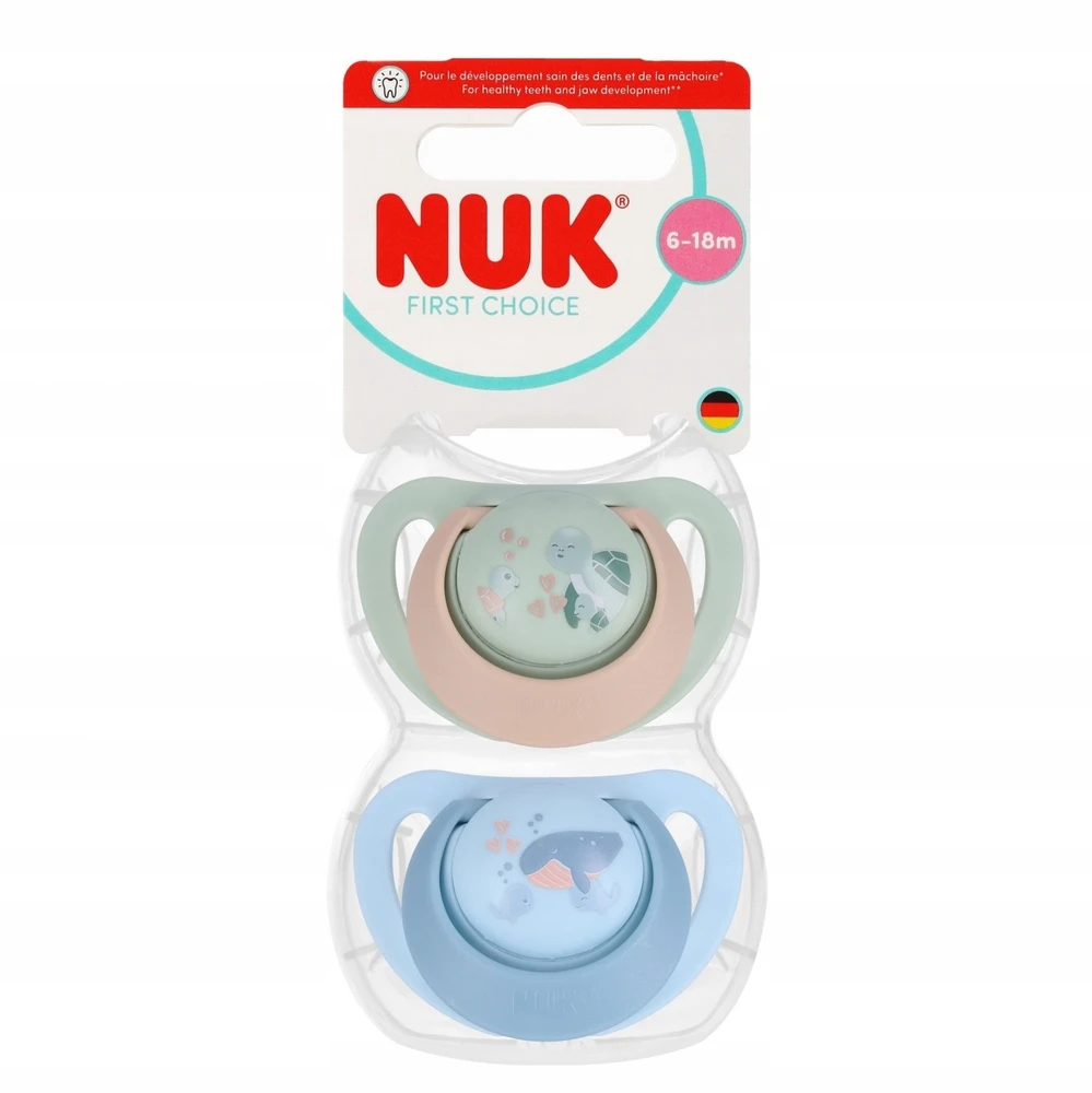 NUK SILICONE RAMINANTIS MUILAS PIRMAS PASIRINKIMAS 6-18m 2vnt VĖŽLIUKAS/BANGINIS