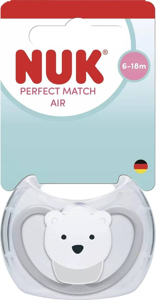 NUK Perfect Match Air POLAR BEAR čiulptukas, dydis 6-18 mėn., 1 vnt. dėžutėje