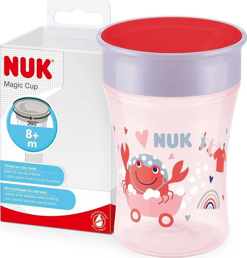 NUK Puodelis Magic Cup 360° geriamasis kraštas 230ml raudona
