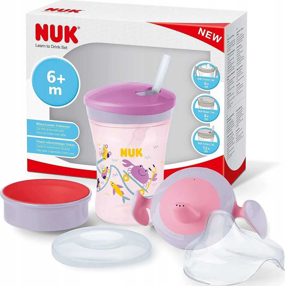 NUK LEARN TO DRINK SET puodelis mergaitei