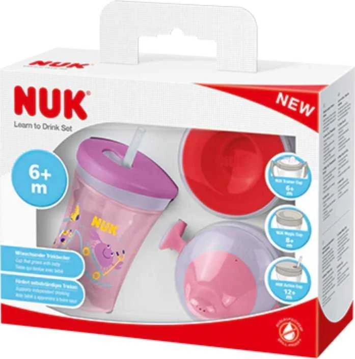 NUK LEARN TO DRINK SET puodelis mergaitei