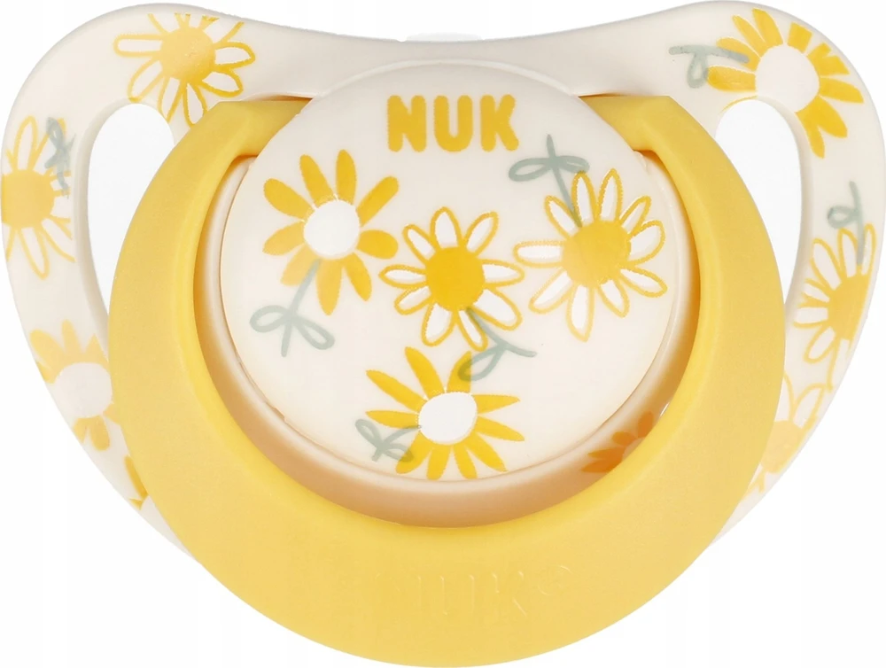 Nuk silikoninis čiulptukas 18-36m, geltonas, Star dizainas