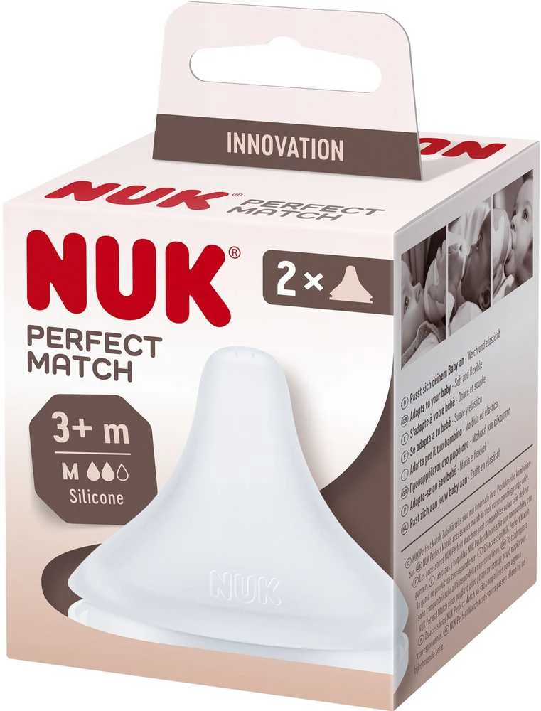 Nuk 436058 PERFECT MATCH SILIKONINIS BUTELIUKO ČIULPTUKAS 3+, 2 VNT. 538924, 10709033