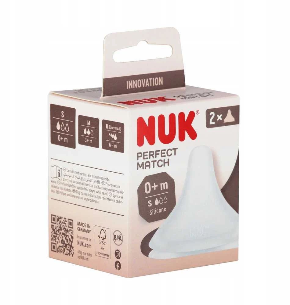 NUK Perfect Match silikoniniai žindukai S dydis, pakuotė