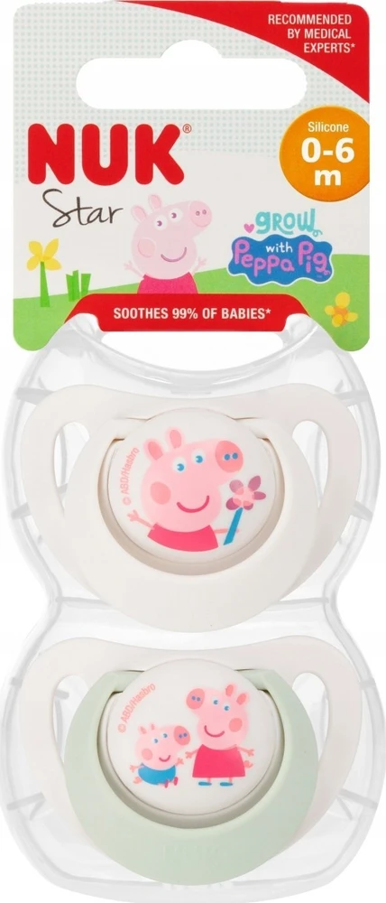 NUK 175333 čiulptukas 0-6m silikoninis PEPPA 2 vnt