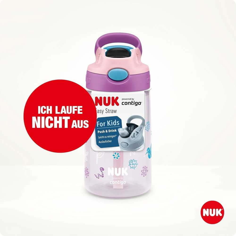 NUK Buteliukas Contigo Easy Straw Cup 420ml rožinė