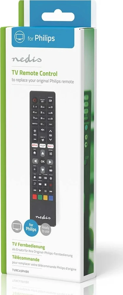 Nuotolinio valdymo pultas Nedis TVRC45PHBK nuotolinio valdymo pultas Infraraudonųjų spindulių televizorius Paspauskite mygtukus