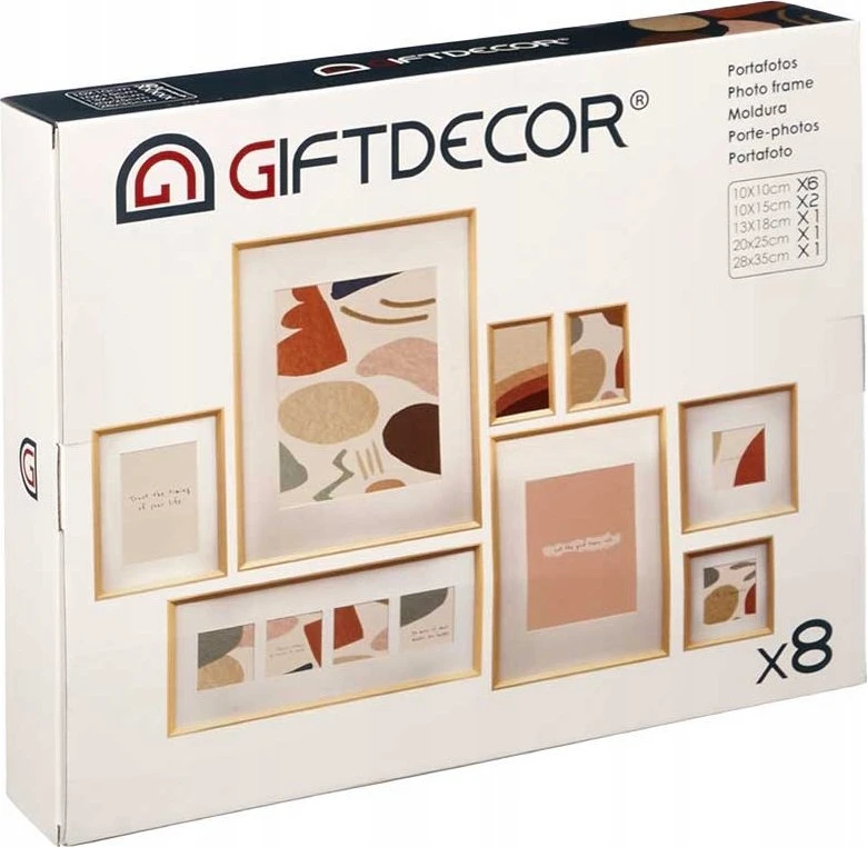 Nuotraukų rėmelis Gift Decor Giftdecor Frame Nuotraukų rėmeliai sieninei FETETAI, 8 skirtingų dydžių rėmeliai