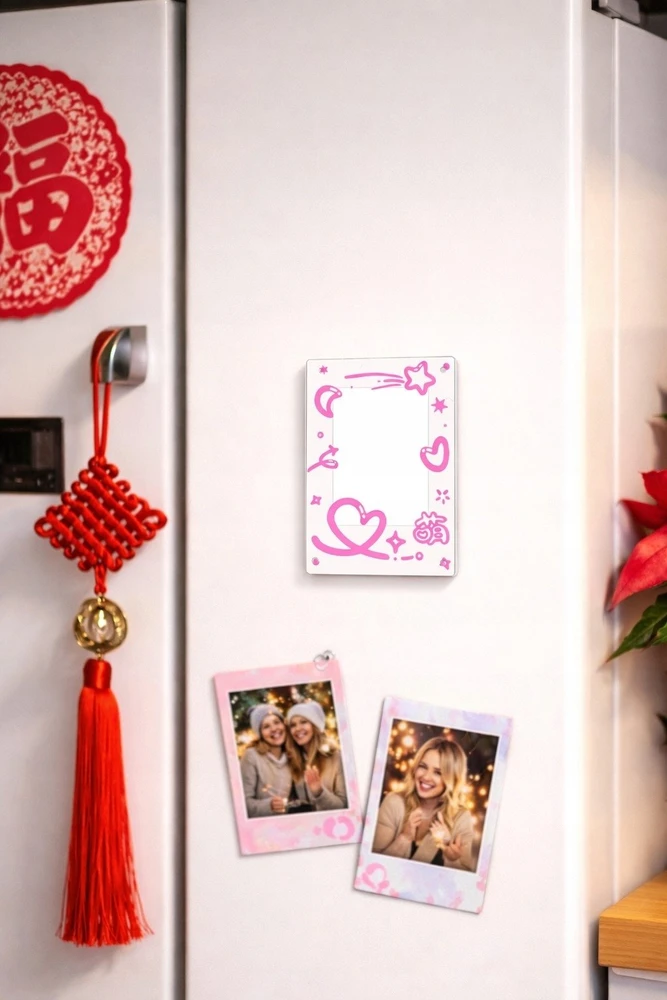 Nuotraukų rėmelis Ramka LoveInstant Ramka Na Magnes Lodówkę Do Zdjęć Instax Mini 99 41 12 40 11 Evo Liplay Link / Rožinė Serca