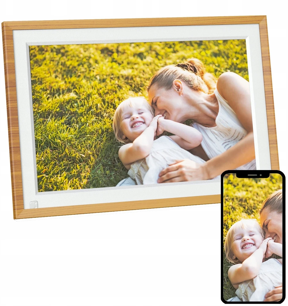 Nuotraukų rėmelis AgfaPhoto skaitmeninis rėmelis 10'' LCD HD WiFi automatinis pasukimas judesio jutiklis 32GB atmintis / APF1000 Wi-Fi / Ruda