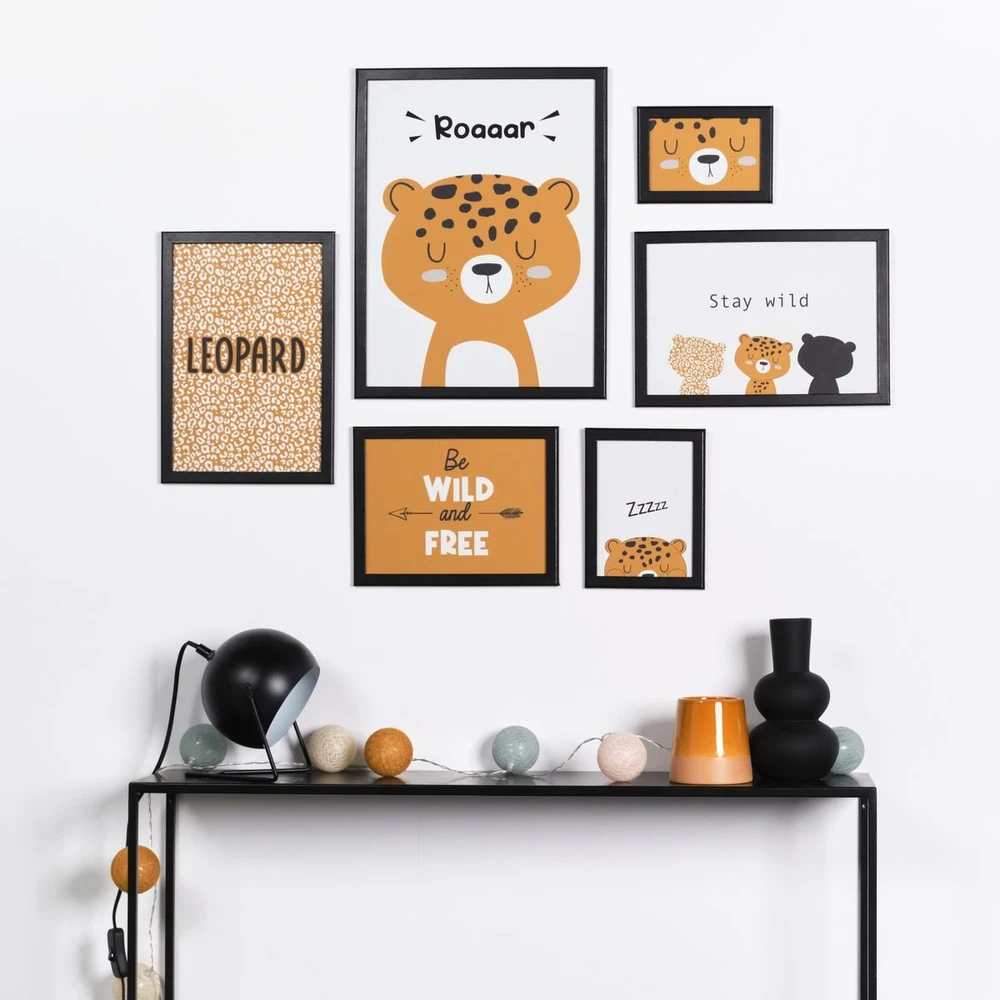 Nuotraukų rėmelis TODAY nuotraukų rėmelių rinkinys, 6 vnt. LEOPARD, MDF