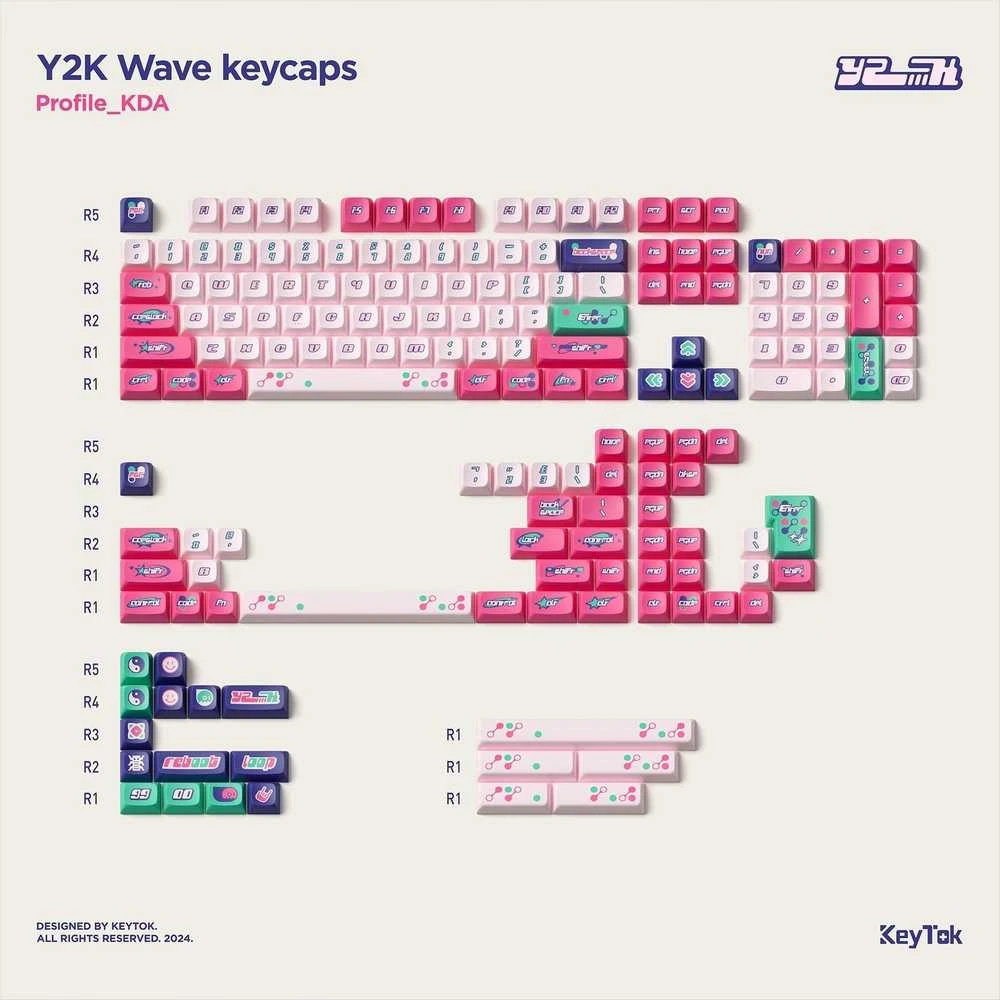 Klaviatūra „Nuphy Y2K KDA“ klaviatūros dangteliai