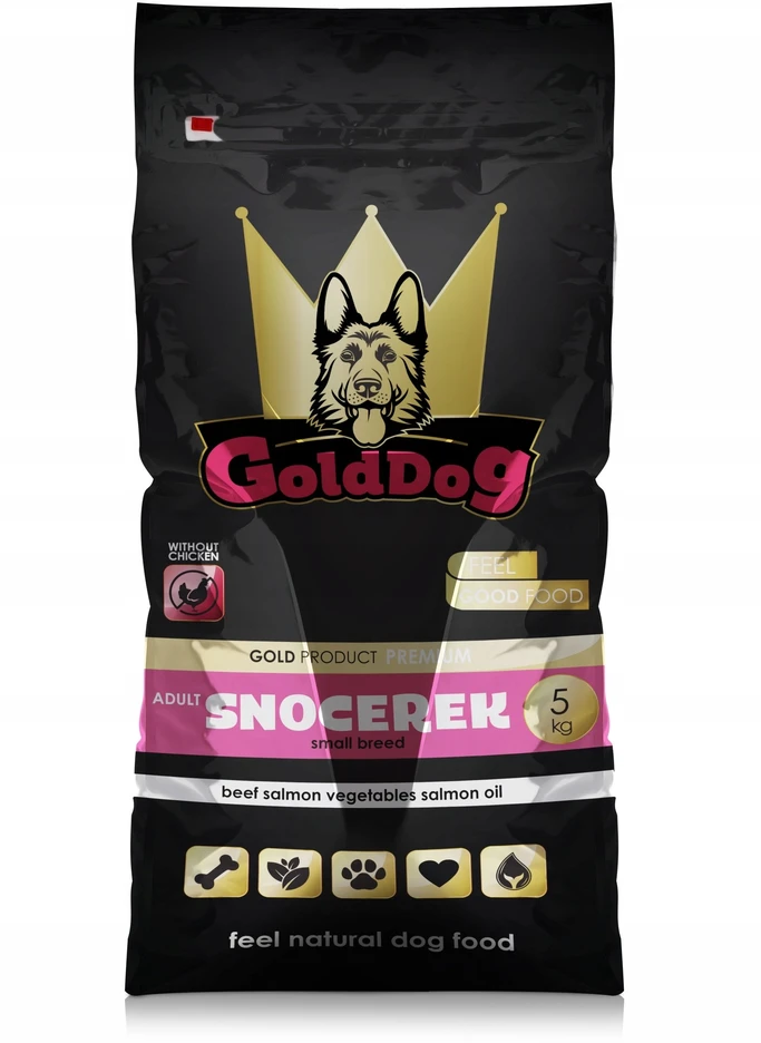 GDD Gold Dog Snocerek jautiena ir lašiša – sausas Maistas šunims – 5kg