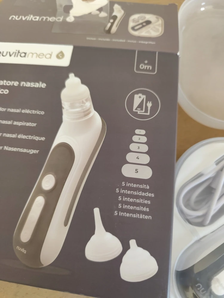 Nuvita Nuvita, Elektrinis nosies valymo aspiratorius kūdikiams su lopšinėmis ir raminamąja LED šviesa, Balta